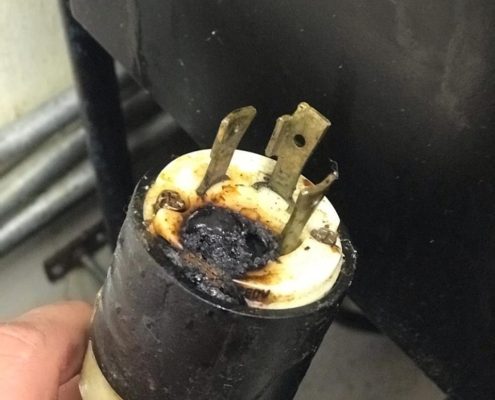 Burned out Prong on Plug Cord