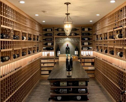 Customized Lighting in Beautiful Wine Cellar