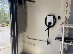 Car charger in garage