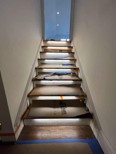 LED stair-tread lighting during a remodel