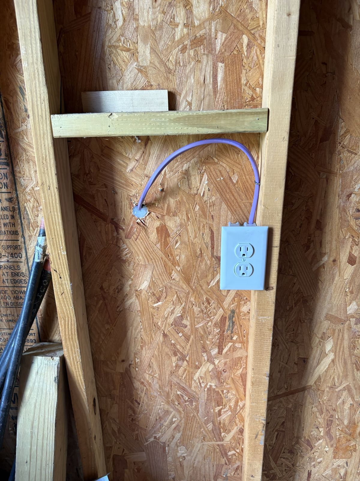 New outlet on a dedicated circuit inside a framed shed